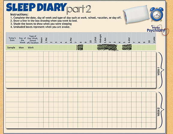 Sleep Diary Part 2